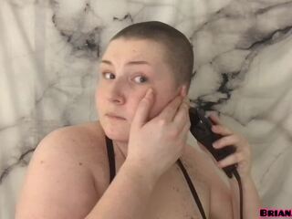 All Natural femme fatale movs Head Shave For First Time