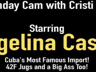 Thick Lesbians Angelina Castro & Cristi Ann Pussy Fuck & Cum