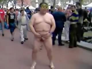 Fat Asian guy Jerking On The Street video
